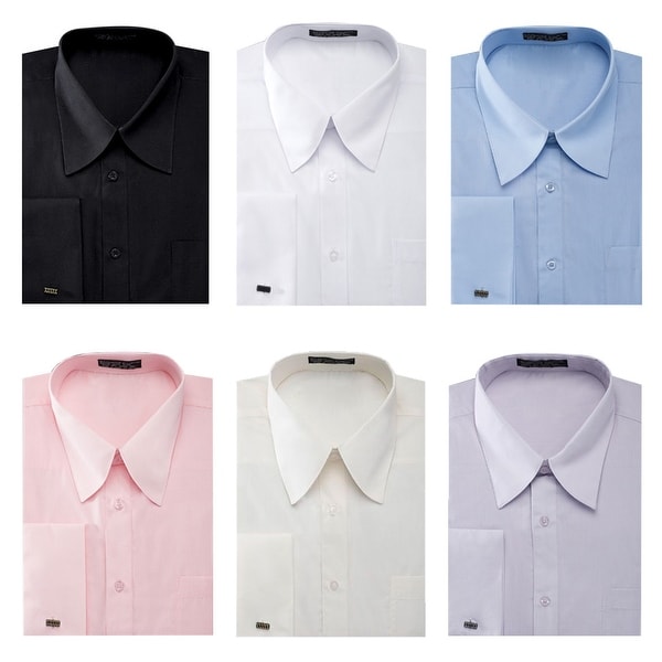 Shop Men S French Cuff Pat Riley Collar Dress Shirt Overstock