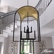 preview thumbnail 1 of 4, Hunter 22" Dukestown 8-Light Pendant - Entry/ Foyer - Contemporary, Candle, Transitional, Caged Natural Iron-Gold Leaf