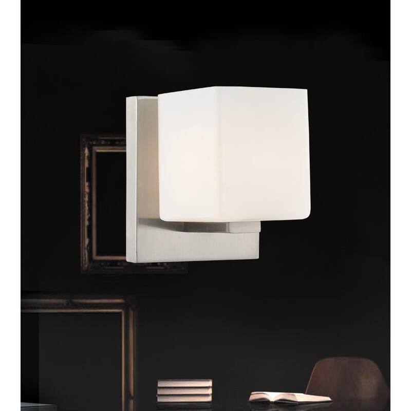 Satin Nickle 1 Light Bathroom Sconce With Satin Nickel Finish - Satin Nickel