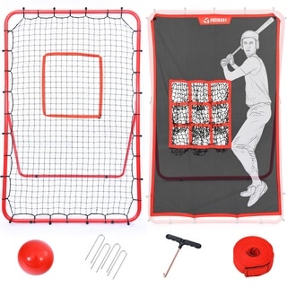2-in-1 Adjustable Rebounder & Pitching Net for Baseball and Softball - Bounce Back Training