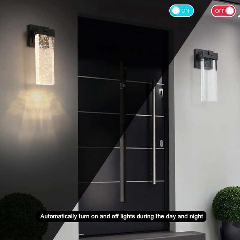 Outdoor Waterproof LED Crystal Wall Lamp with Light Sensor