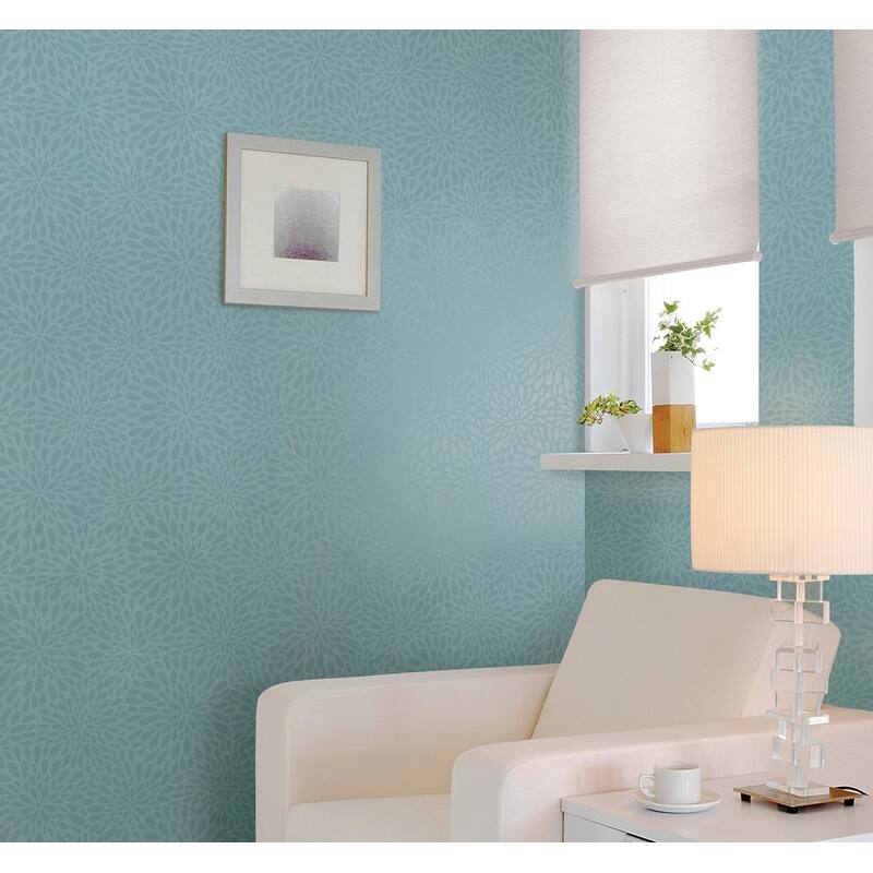 Beacon House Calendula Teal Modern Floral Wallpaper - 20.5in x 396in x 0.025in