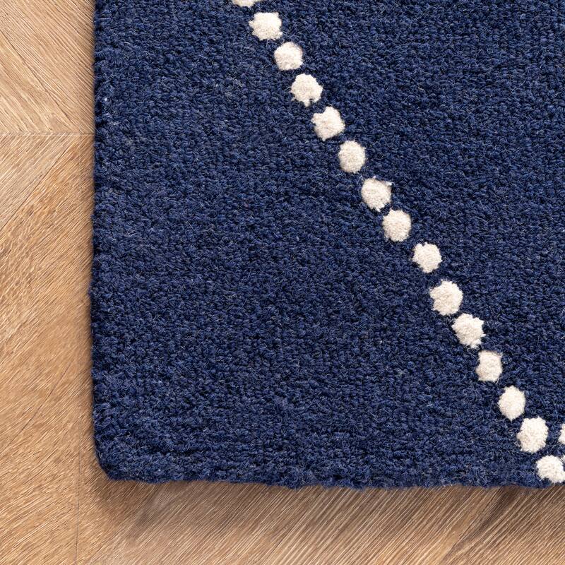 Nuloom Handmade Dotted Trellis Wool Kids Nursery Rug