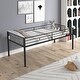 preview thumbnail 1 of 7, Metal Twin Size Triple Bunk Bed with Separated Twin Beds and Guardrail Black