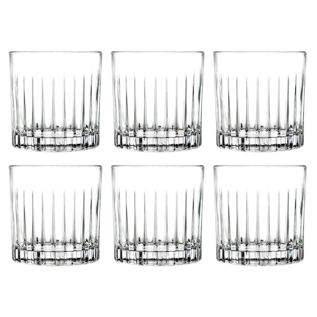 Tumbler Glass - Double Old Fashioned - Set of 6 - Glasses - 12 oz. - Made in Europe By Majestic Gifts Inc.
