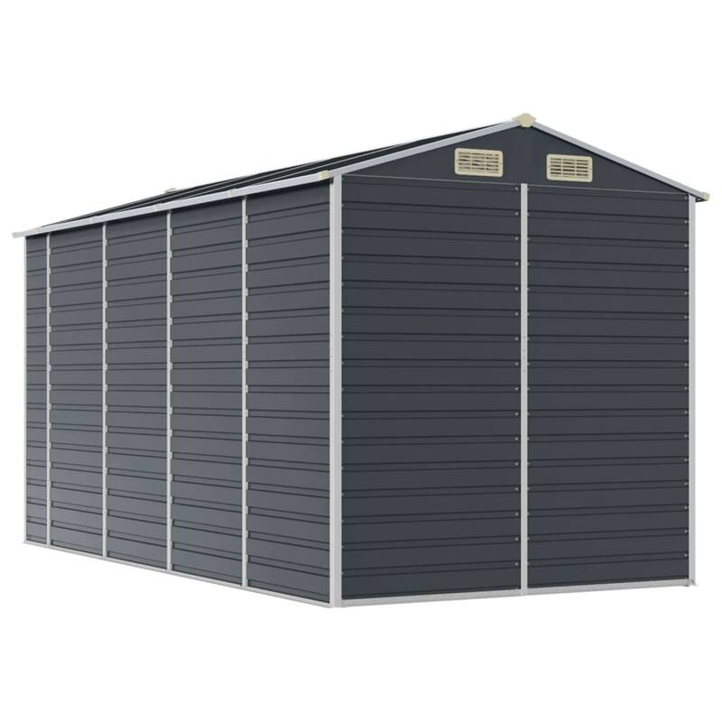 vidaXL Garden Shed Metal Outdoor Storage Shed Anthracite Galvanized Steel