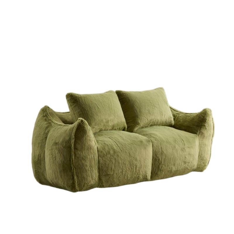 Giant Lazy Bean Bag Couch Chair Ultra Soft Fluffy Loveseat Sofa Chaise Lounge Indoor Cozy Faux Fur Reading Chair with Pillows