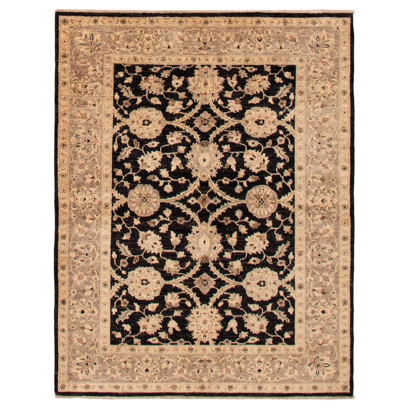 ECARPETGALLERY Hand-knotted Chobi Finest Black Wool Rug - 5'0 x 6'8 - Black - 5'0 x 6'8