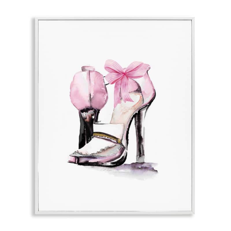 Stupell Pastel Pink Luxe Heels Framed Giclee Art Design By Stella Chang - 24 x 30 - White