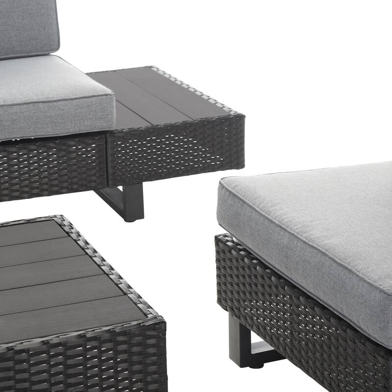 SAFAVIEH Outdoor Ladina 6-Piece Patio Conversation Set - 91"Wx26"Dx28"H