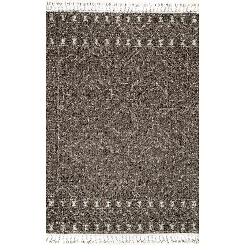 Nuloom Vasiliki Moroccan Shag Tasseled Area Rug