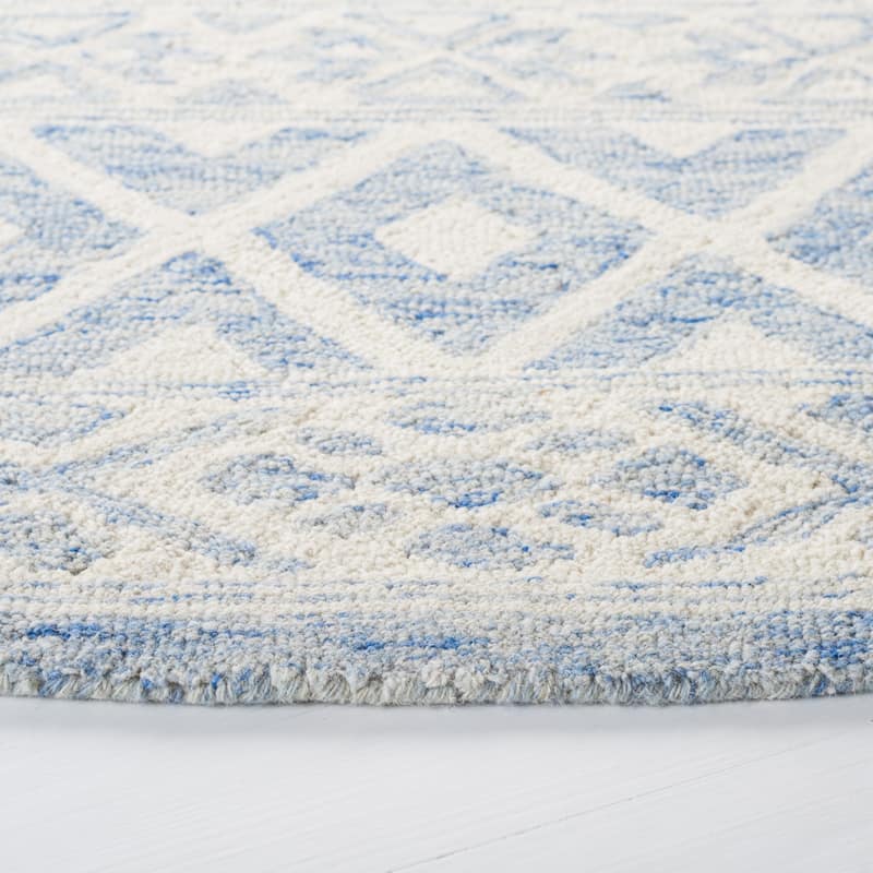 Lauren Ralph Lauren Handmade Theresa Blue Geometric Wool Area Rug