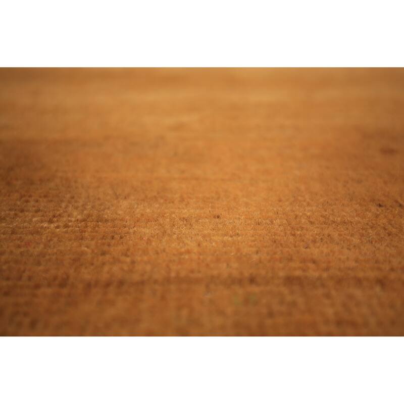 Orange Modern Gabbeh Oriental Area Rug Solid Handmade Wool Carpet - 5'4" x 7'9"