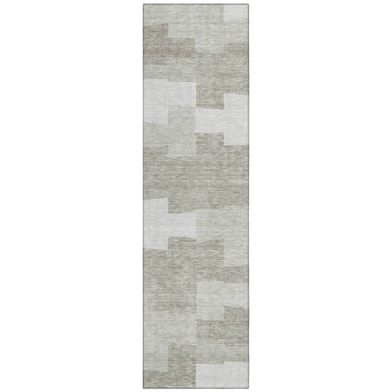 Machine Washable Indoor/ Outdoor Chantille Contemporary Blocks Rug
