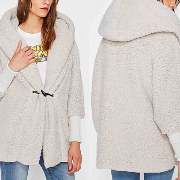 fuzzy fleece cardigan