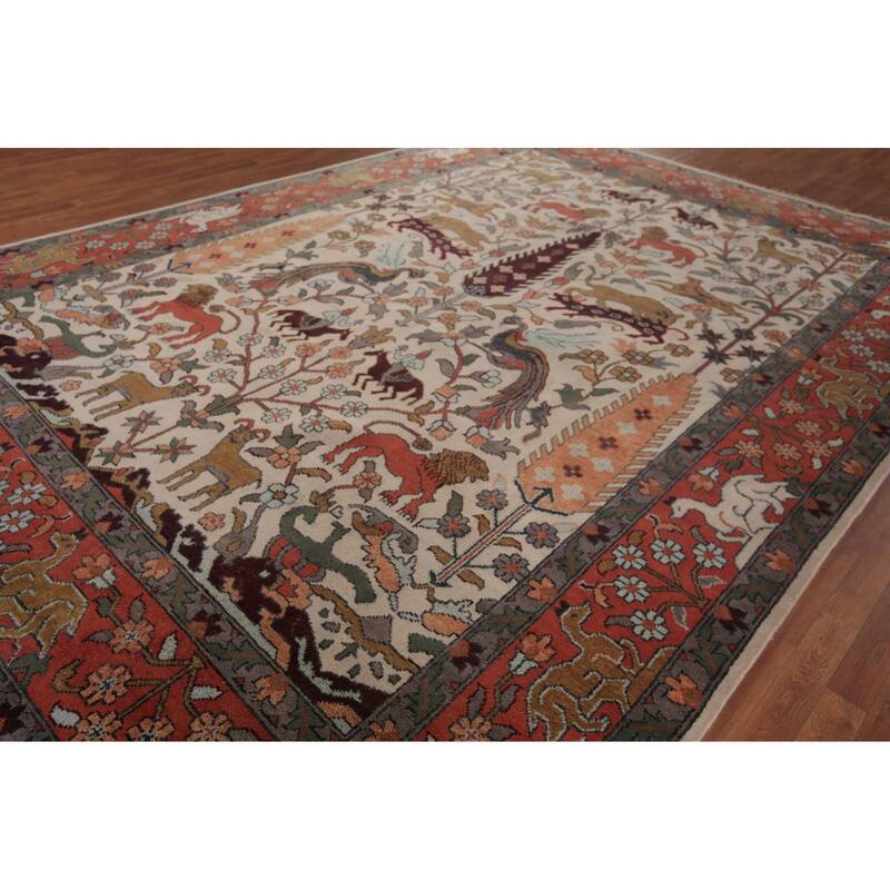 Animal Pictorial Ziegler Indian Large Area Rug Handmade Wool Carpet - 10'0"x 13'10"