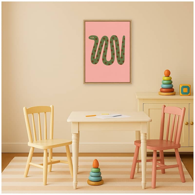 Kate and Laurel Snake by Laura Moss Framed Canvas Wall Art Print