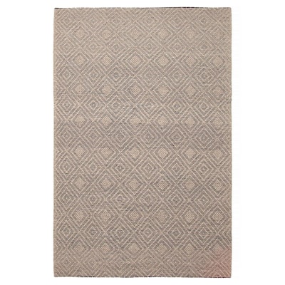 ECARPETGALLERY Braid weave Sienna Taupe Wool Rug - 5'4 x 8'1