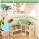preview thumbnail 9 of 8, Wooden Corner Dollhouse Playset with 6 Rooms and 36 Pieces for Kids 3+ Years Old - 34" x 14.5" x 32.5" (L x W x H)