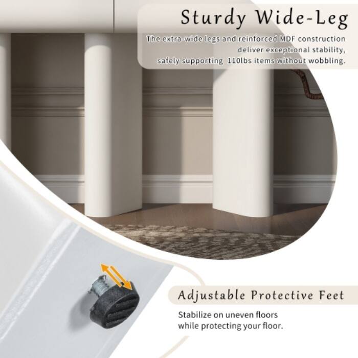 47.6" Modern Entryway Table - Space-Saving Hallway Console with 2 Curved Drawers & Geometric Legs - Narrow Sofa Table