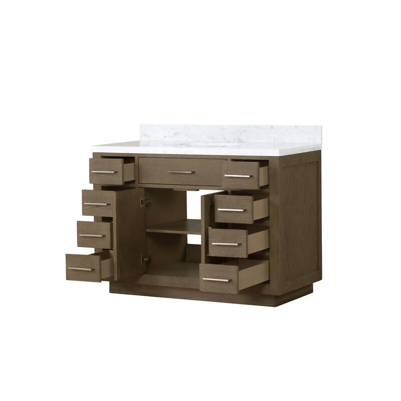 Lexora Abbey Bath Vanity and Carrara Marble Top