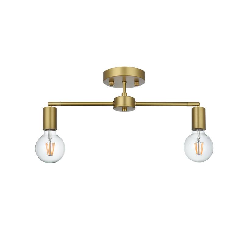 Elegant Lighting LD2348 Zane 2 Light 22" Wide Semi-flush Linear