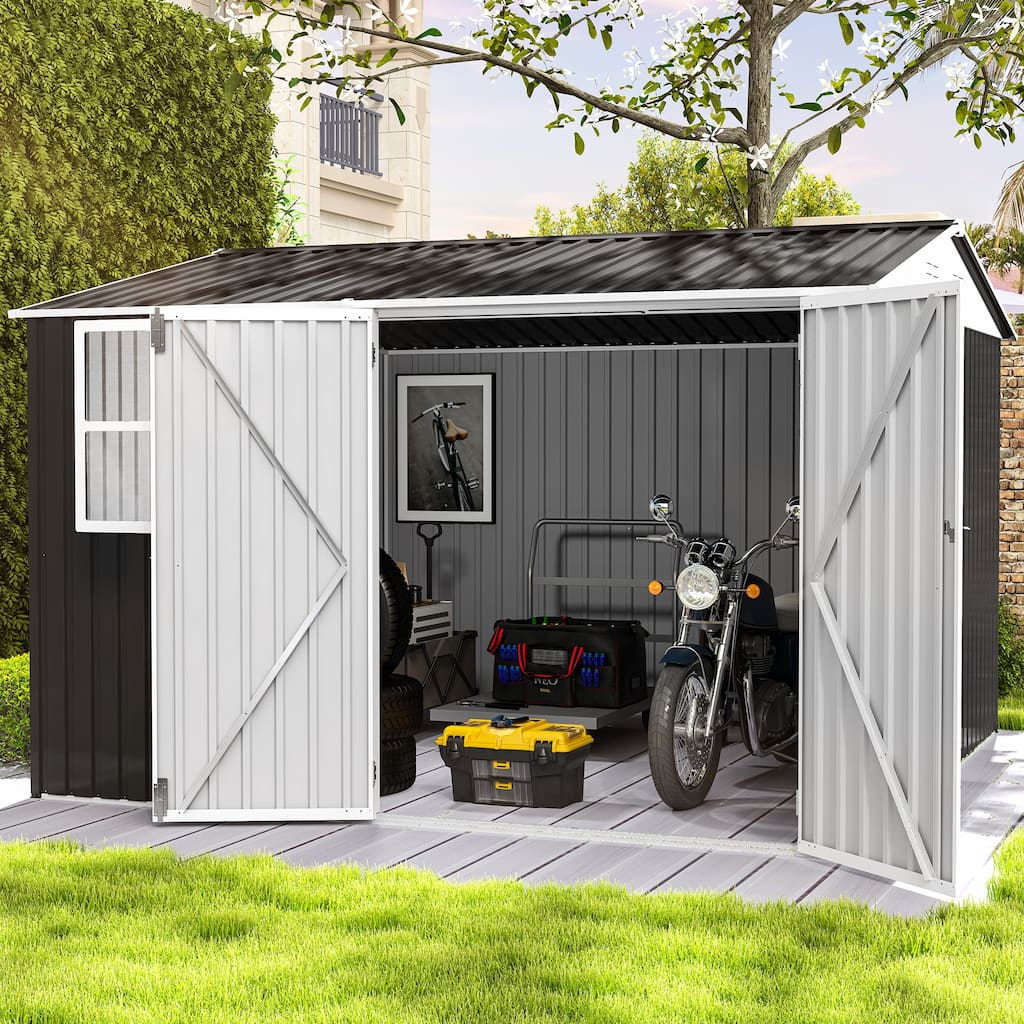 8 ft W x10/12ft D Large Tool Storage Shed with Window