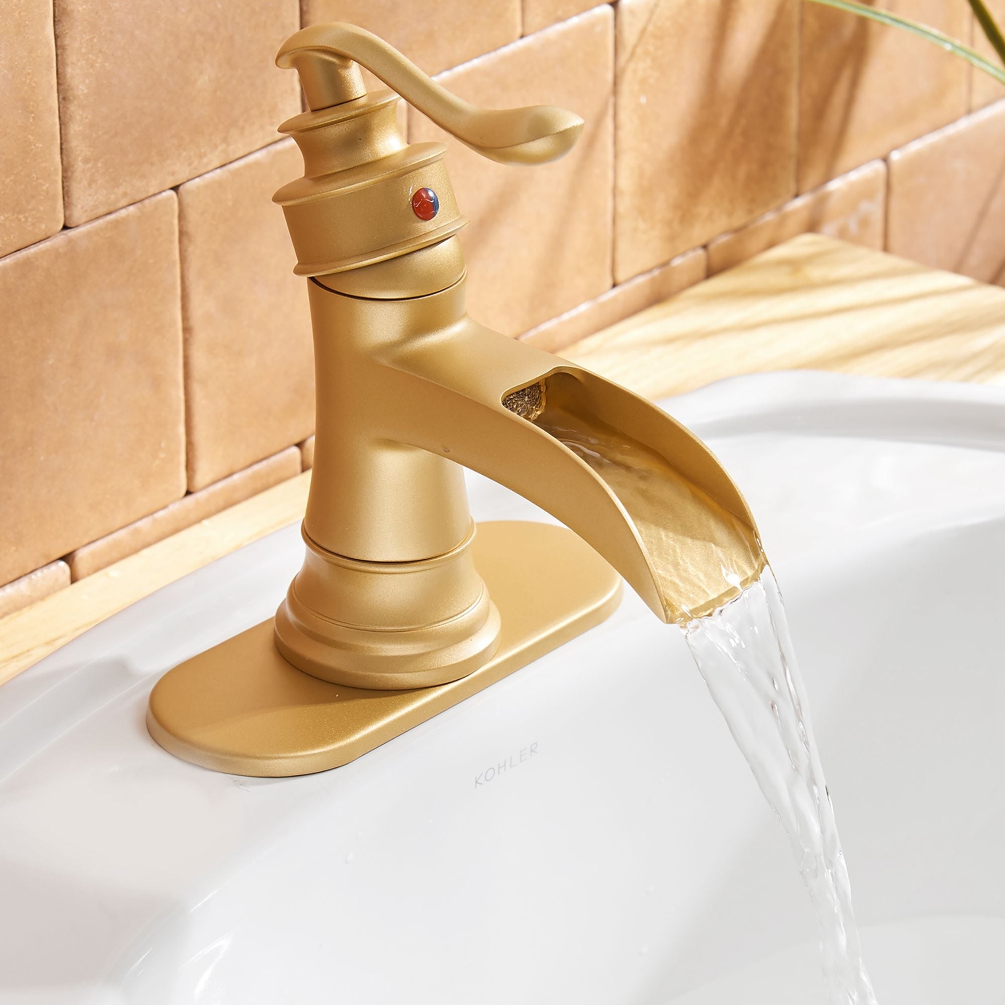 Color : -, Size : - FSJIANGYUE Bathroom Modern Metal Brushed Gold Copper Bathroom Basin Faucet Set Single Hole Antique Retro Hot and Cold Water. Color : -, Size : - FSJIANGYUE Bathroom Modern Metal Brushed Gold Copper Bathroom Basin Faucet Set Single Hole Antique Retro Hot and Cold Water.