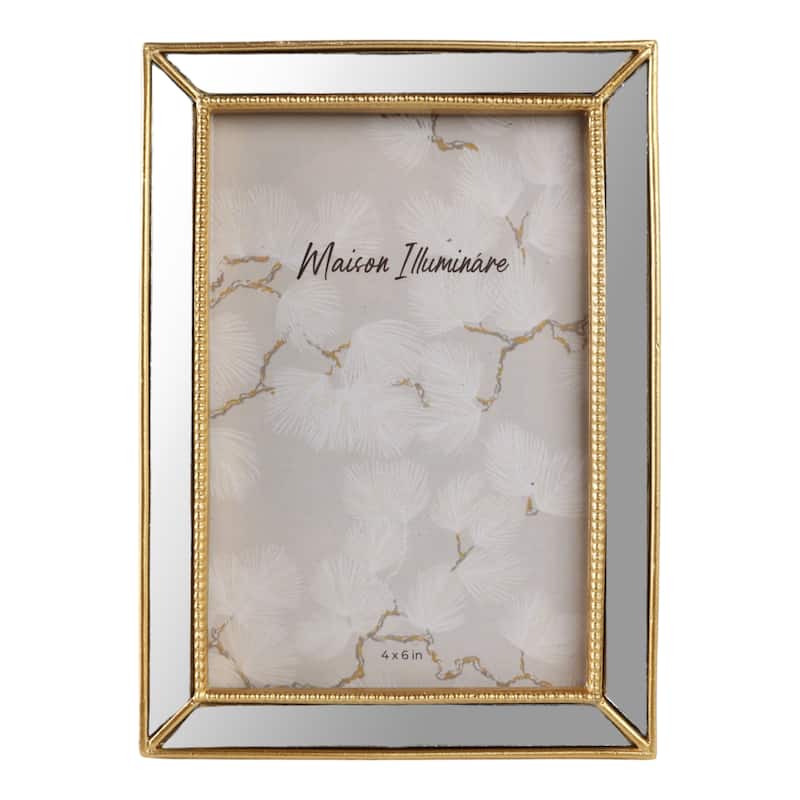 Resin Glass Photo Frame Modern Glam Style Sleek Decorative Detailing