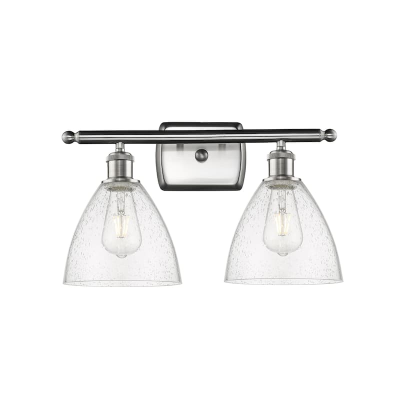 Innovations Lighting 516-2W-11-18 Bristol Vanity Bristol 2 Light 18" - Brushed Satin Nickel / Seedy