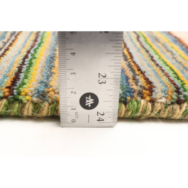 ECARPETGALLERY Hand Loomed Kashkuli Gabbeh Green Wool Rug - 4'0 x 5'9