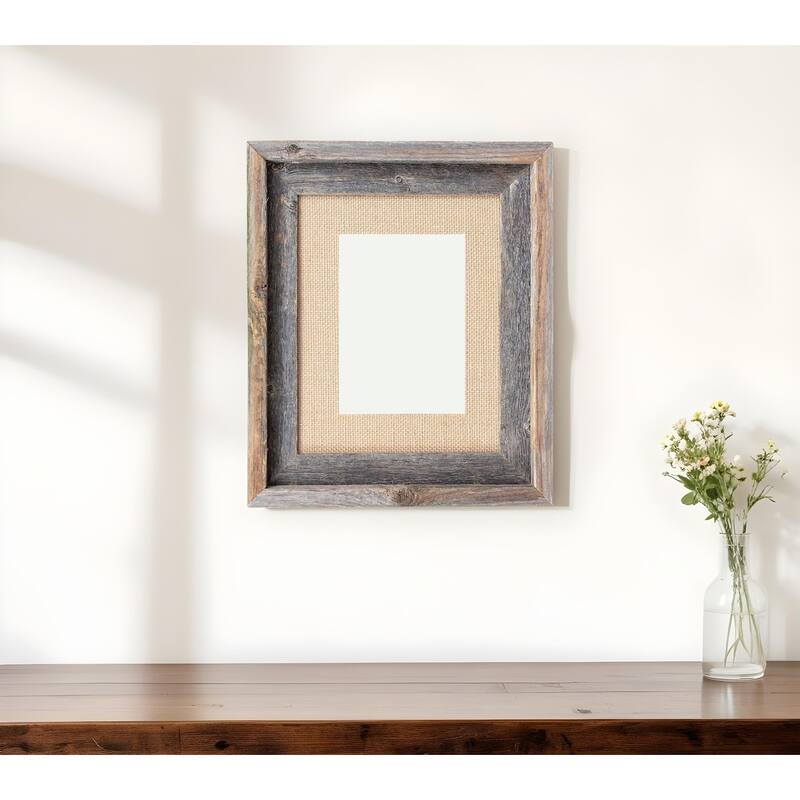 HomeRoots 11" x 14" Brown Solid Wood Hanging Picture Frame