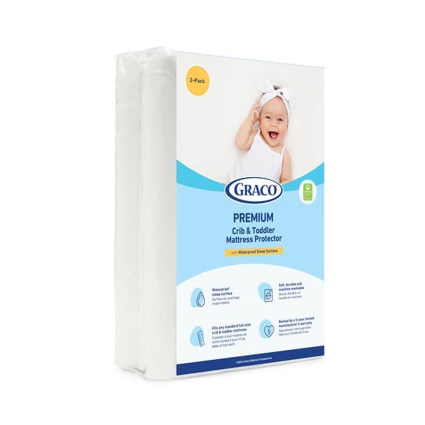 slide 2 of 10, Graco Premium Waterproof Crib and Toddler Mattress Protector - 2 Pack