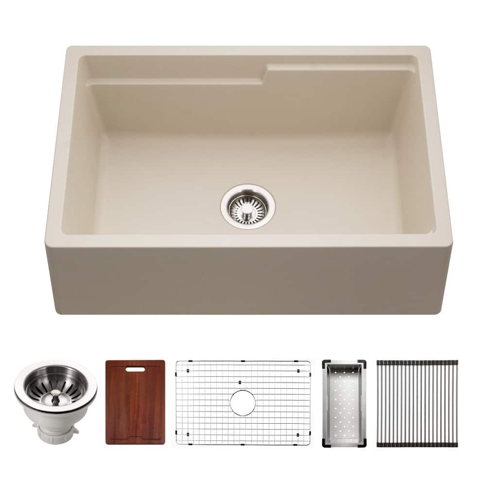 Houzer W-130-C Quartztone 30" Farmhouse Single Basin Granite Composite