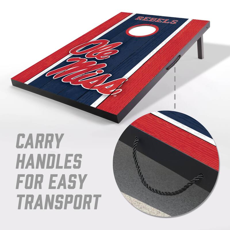 Ole Miss Rebels NCAA Compact 2x3 Tailgate Cornhole Board Set