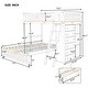 preview thumbnail 8 of 6, Wooden Twin over Full Bunk Bed Guardrail Kids' Beds with Six Drawers and Wheels