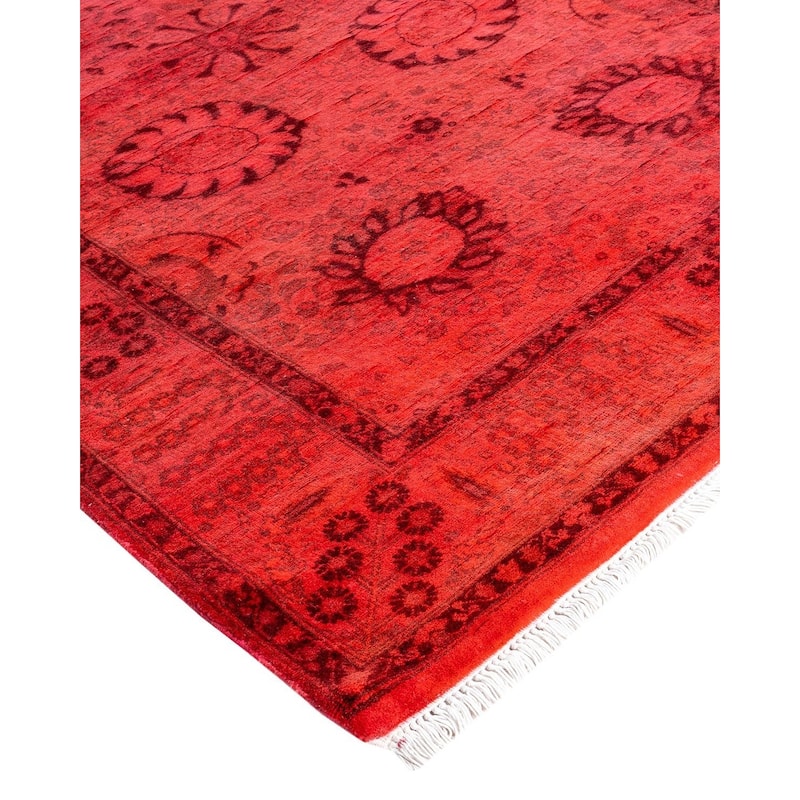 Fine Vibrance, One-of-a-Kind Hand-Knotted Runner Rug - Pink, 3' 0" x 9' 3" - 3' 0" x 9' 3"