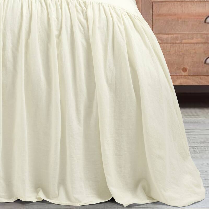 Lush Decor Belgian Flax Prewashed Linen Rich Cotton Blend Bedspread 3Piece Set