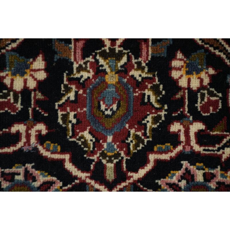 Hand Knotted Oriental 100% Wool Carpet Traditional Floral Red Kashan Area Rug - 13' 3'' X 9' 0''
