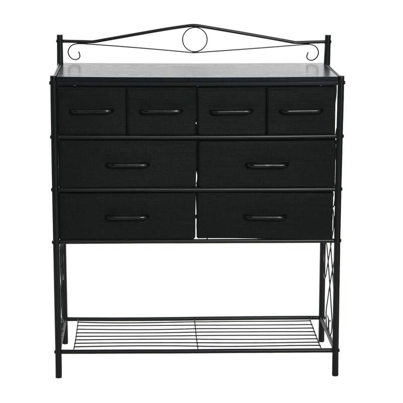 Household Essentials Victoria Dresser Table Storage Organizer with 8 Drawers and Shoe Shelf
