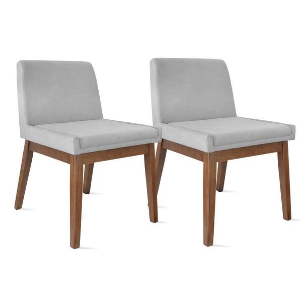 Set Of 2 Brown Wood Leg Dining Room Chair With Cushion Back Upholstered Hotel Chanel Volcanic Overstock 32691906