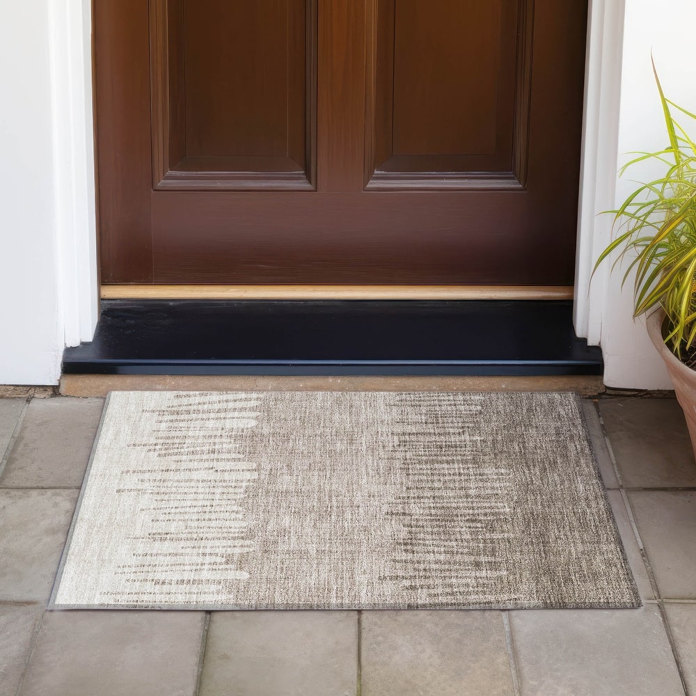 Machine Washable Indoor/Outdoor Modern Ombre Chantille Rug