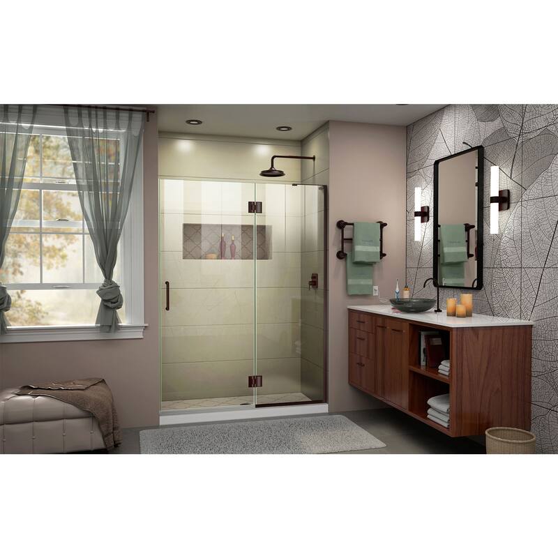 DreamLine Unidoor-X 53 in. W x 72 in. H Frameless Hinged Shower Door