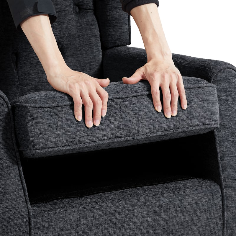 Modern Button Tufted Wingback Accent Chair Upholstered Armchair