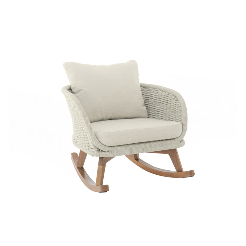 Contemporary Minimalist Wicker Rocking Chair