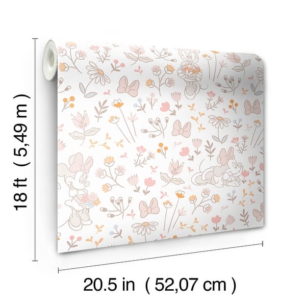 Disney Minnie Mouse Pretty as a Flower Pink Peel and Stick Wallpaper - 216 x 20.50