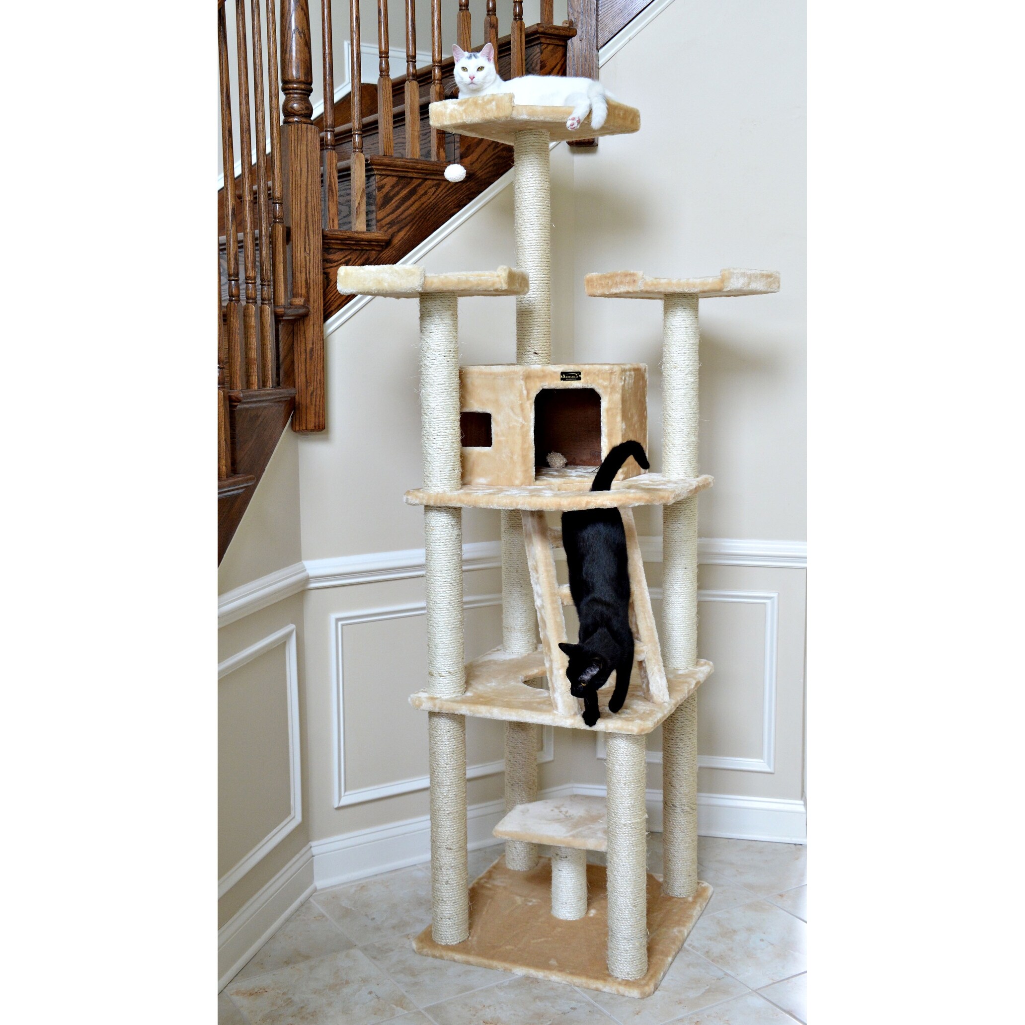cat tree with curved perch