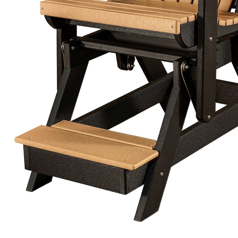 OS Home and Office Model Double Balcony Height Glider with Center Table in Cedar and Black - N/A