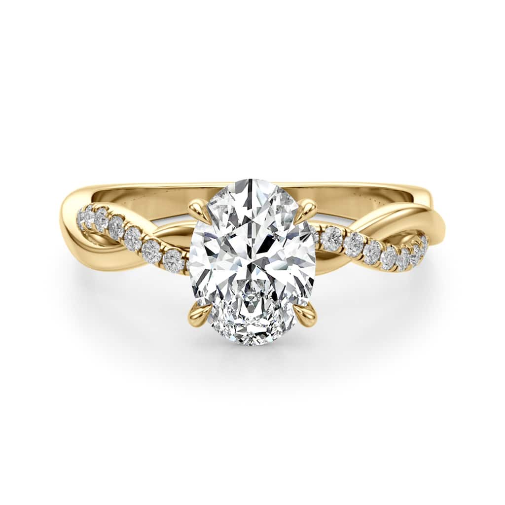 Auriya 14k Yellow Gold Lab Grown Oval Diamond Engagement Ring 0.50 to 5.00 ct. tw. (F-G VS)