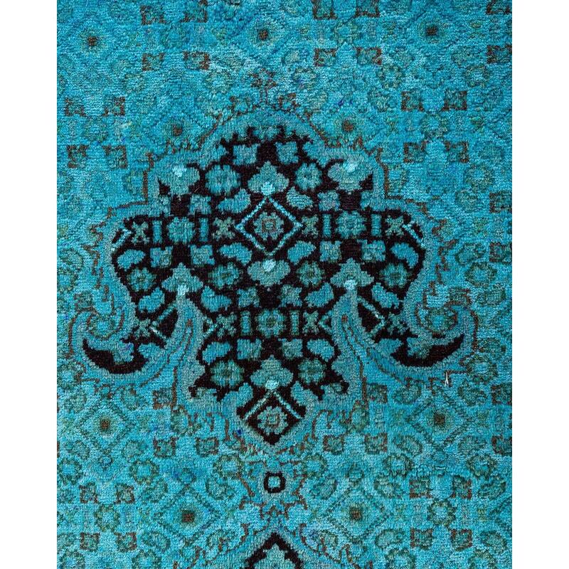 Fine Vibrance One-of-a-Kind Hand-Knotted Area Rug - Blue, 8' 2" x 10' 3" - 8' 2" x 10' 3"